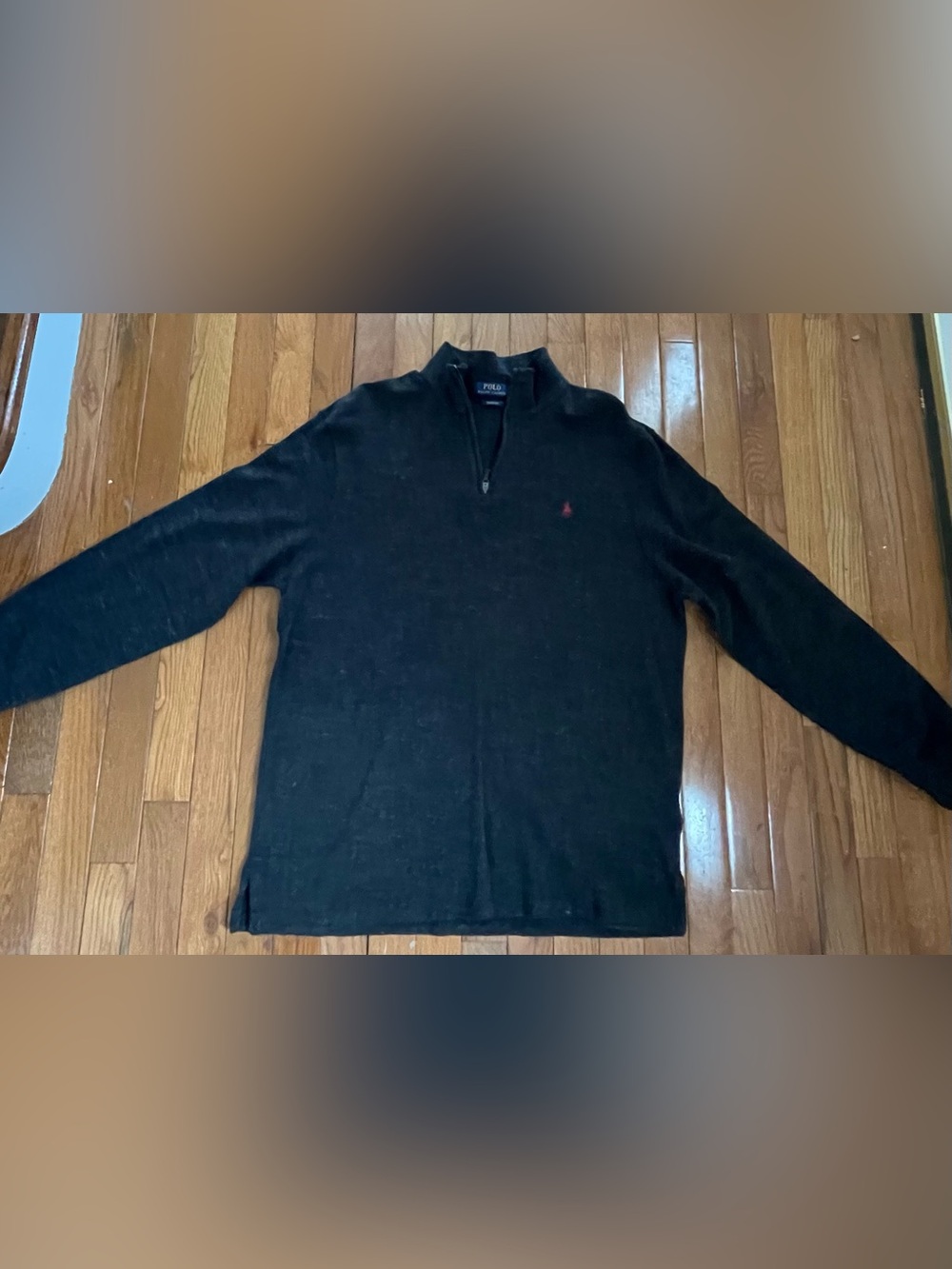 Polo Ralph Lauren Estate Rib Quarter Zip Sweater Mens XL Charcoal Pony Logo